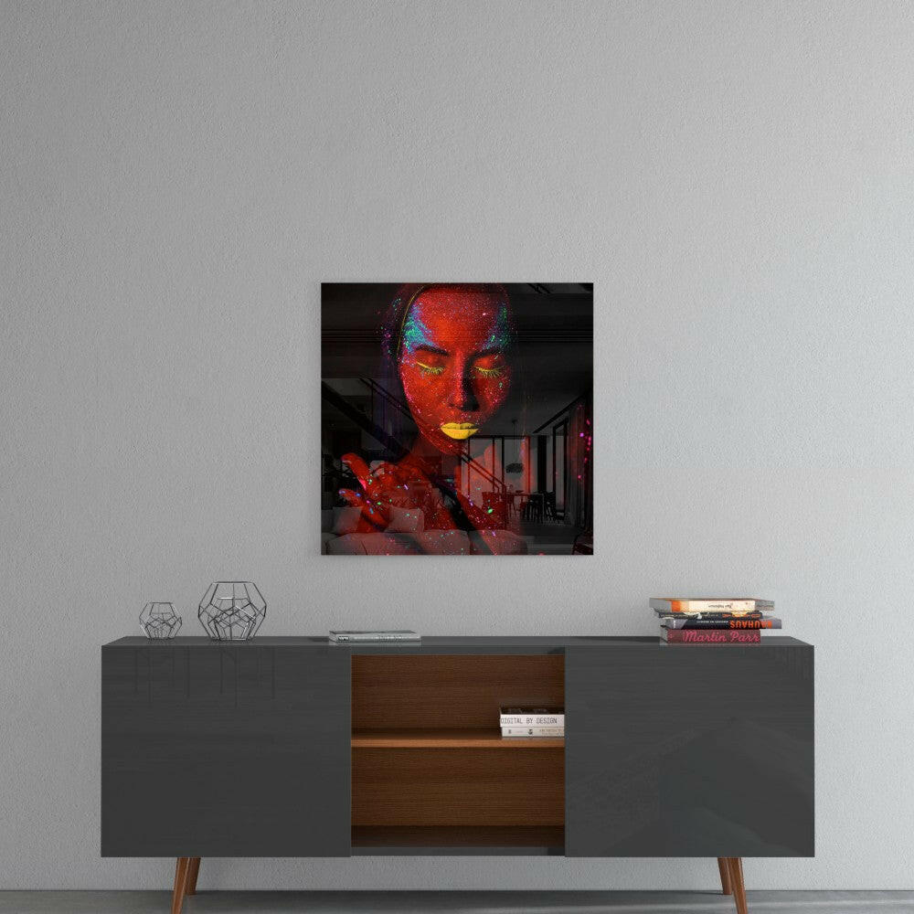 Ruby Woman Glass Wall Art