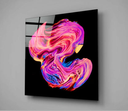 Pink and Blue Swirl Glass Wall Art