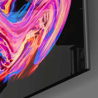 Pink and Blue Swirl Glass Wall Art