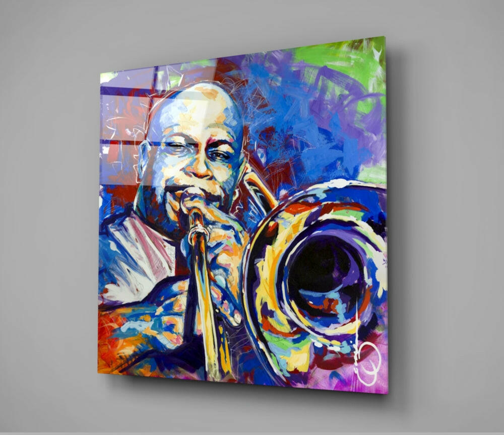 Trombone Glass Wall Art