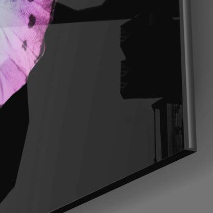 Pink And Violet Wings Butterfly Glass Wall Art