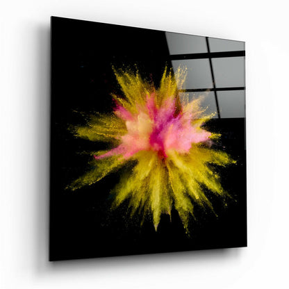 Pink Yellow Powder Blast Glass Wall Art