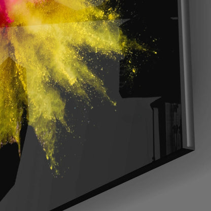 Pink Yellow Powder Blast Glass Wall Art