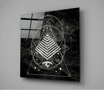Lines of the Triangle Glass Wall Arts
