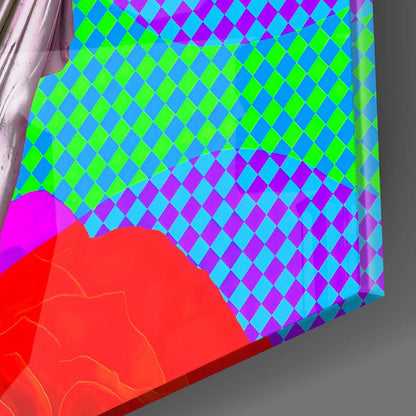 Neon Pop Three Statues Glass Wall Art