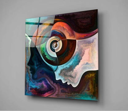 Marbled Eye Swirl Profile Abstract Glass Wall Art