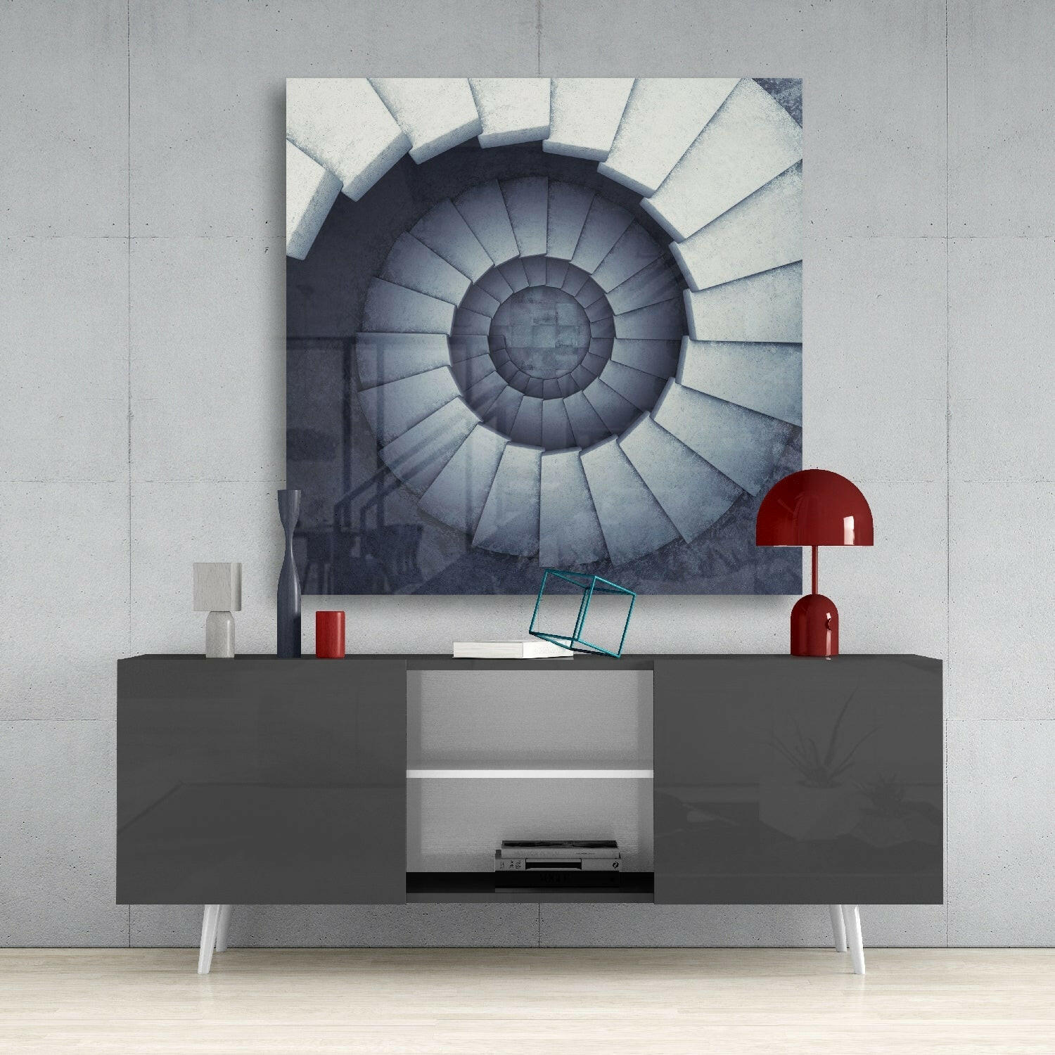 Endless Stairs Glass Wall Art
