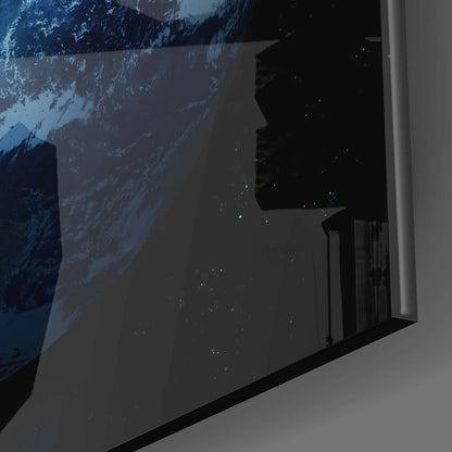 Blue Earth Planet Space Glass Wall Art