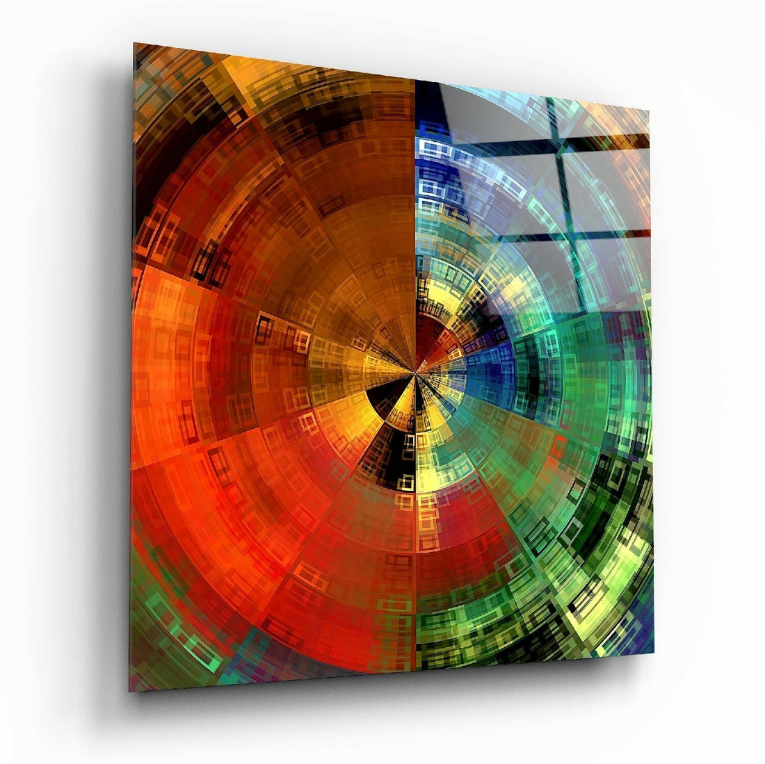 Radial Color Wheel Mosaic Glass Wall Art
