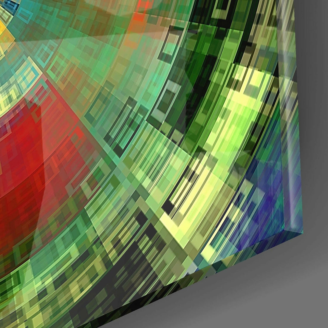 Radial Color Wheel Mosaic Glass Wall Art