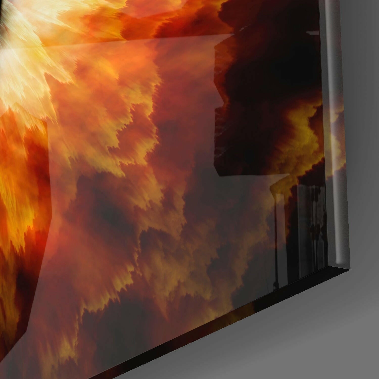 Fiery Flame Burst Eye Glass Wall Art