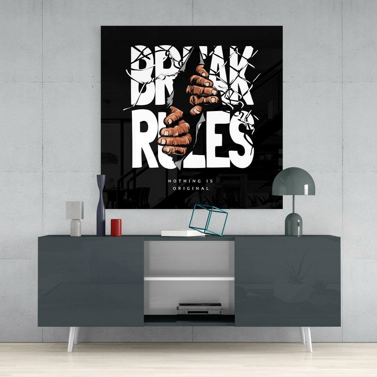 Rule Breaker Glass Wall Art