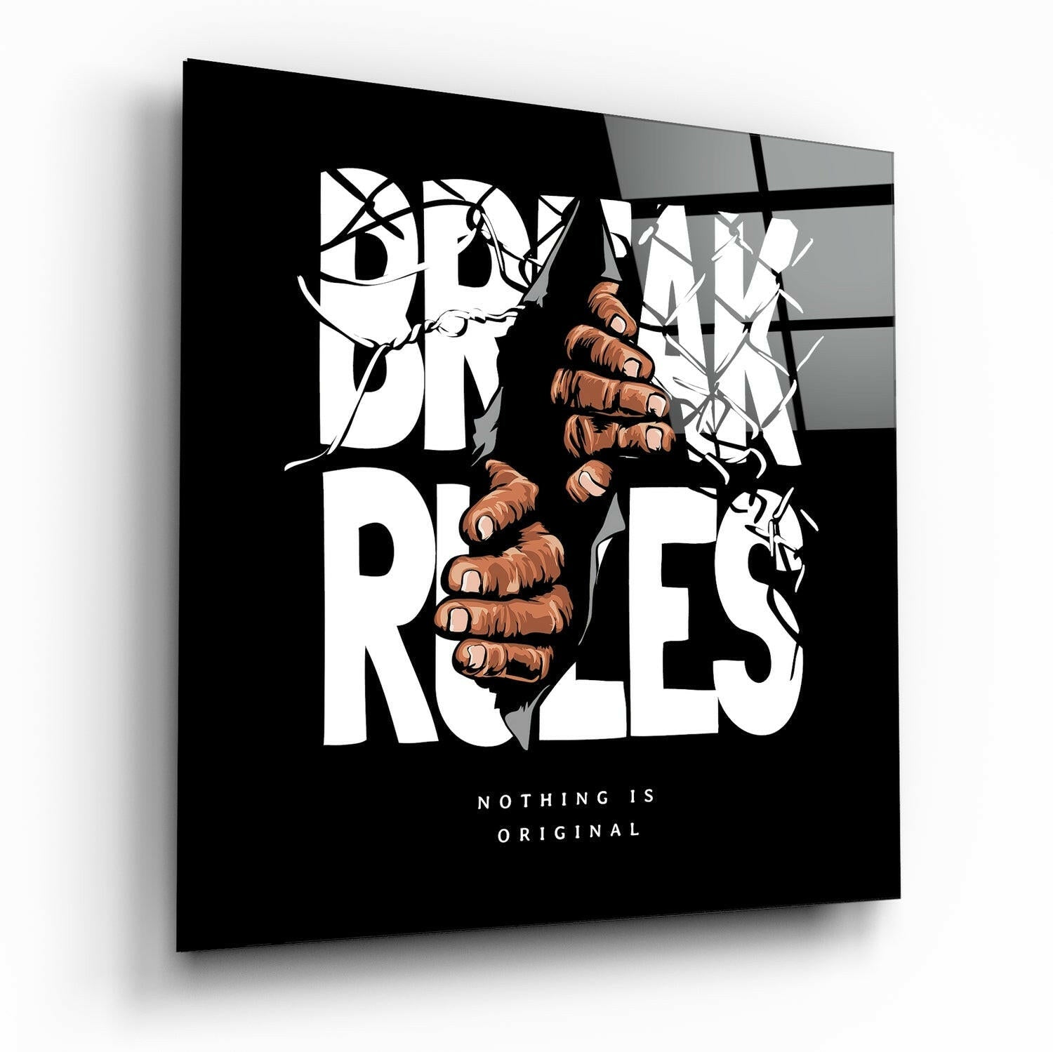 Rule Breaker Glass Wall Art