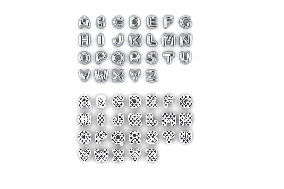large bubble letter name necklace