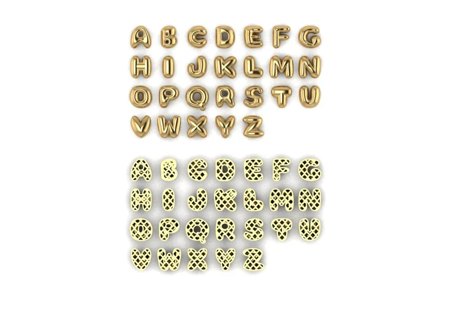 large bubble letter name necklace