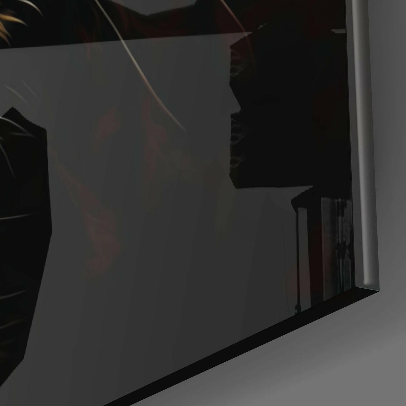 Amber Eyed Leopard Face Glass Wall Art