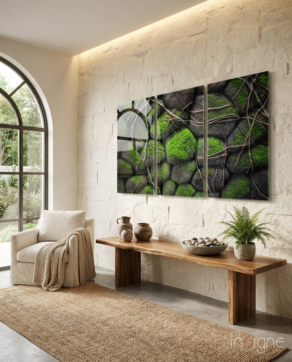 Mossy Stones Mega Glass Wall Art