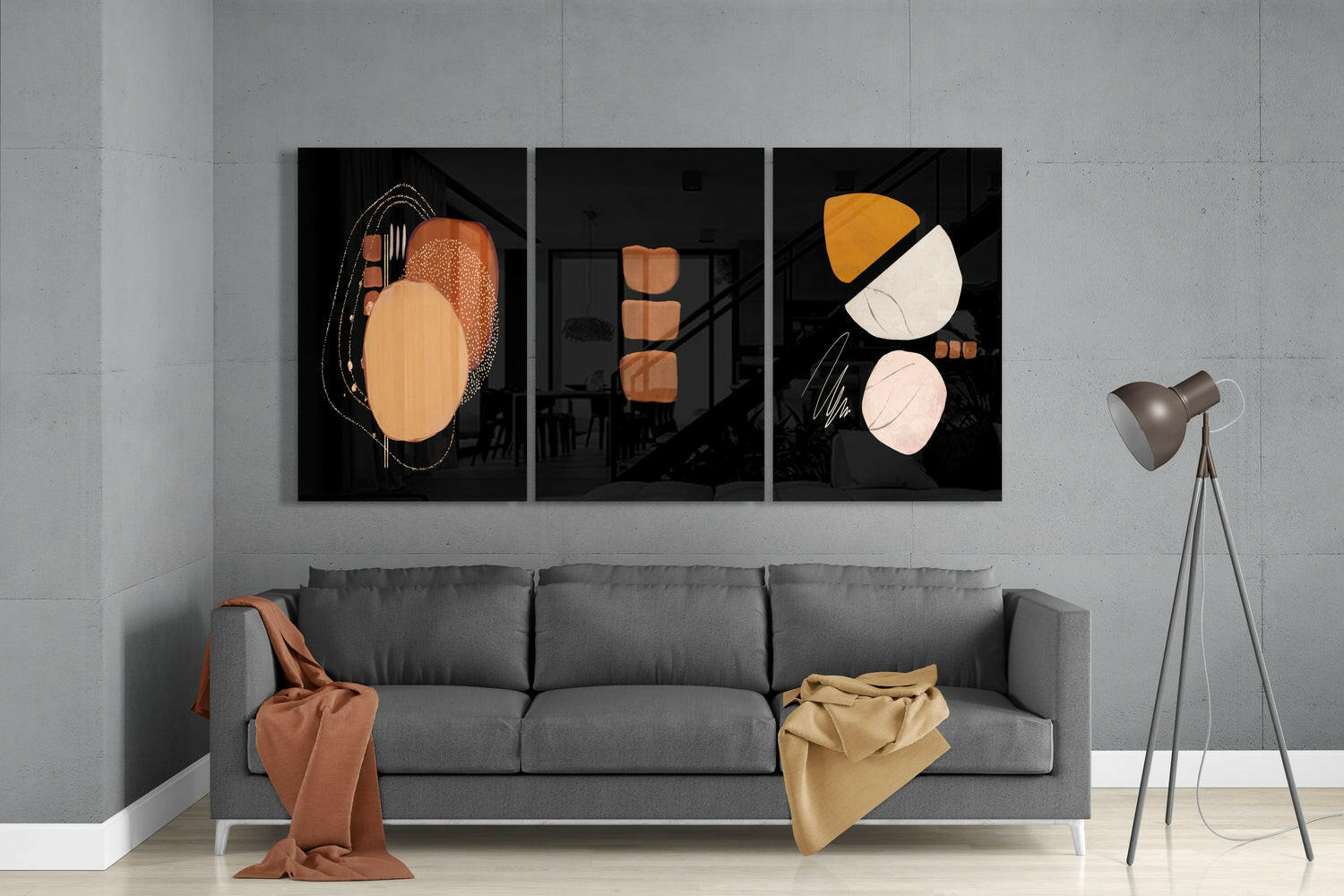 Abstract Shapes Mega Glass Wall Art