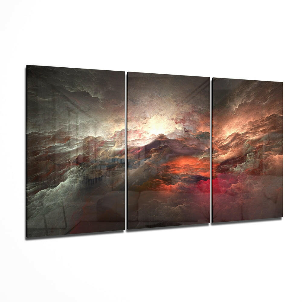 Smoldering Red Storm Clouds Glass Wall Art