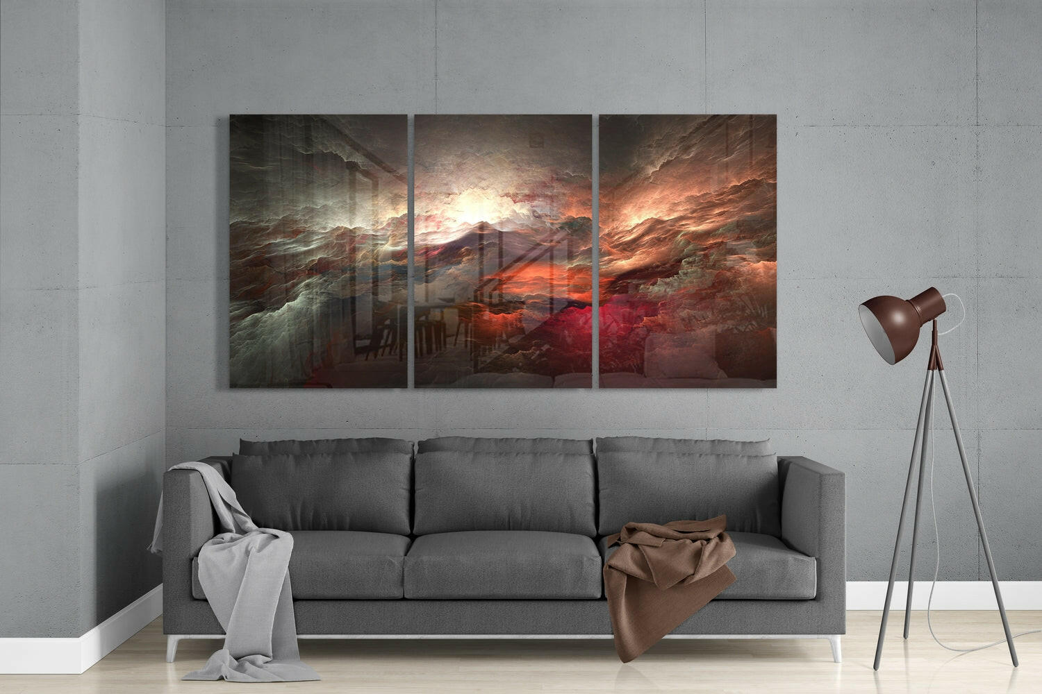 Smoldering Red Storm Clouds Glass Wall Art