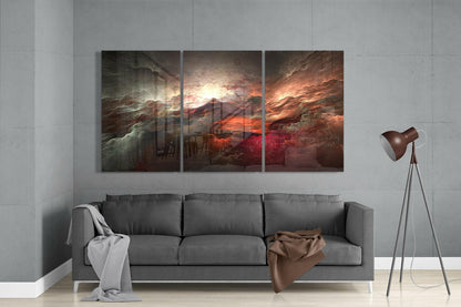 Smoldering Red Storm Clouds Glass Wall Art