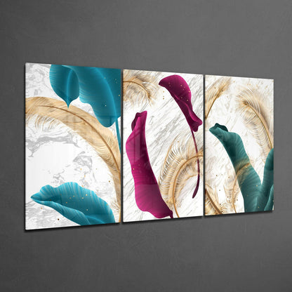 Soft Leaves Glass Wall Art