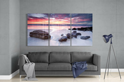 Stones on the Beach Glass Wall Art