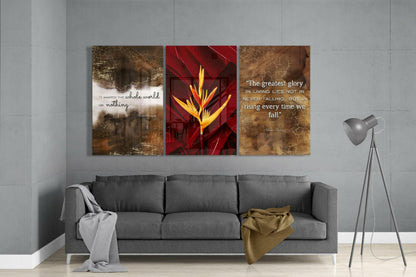 Bird of Paradise Quotes Trio Glass Wall Art