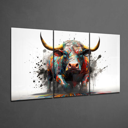 Bull Mega Glass Wall Art