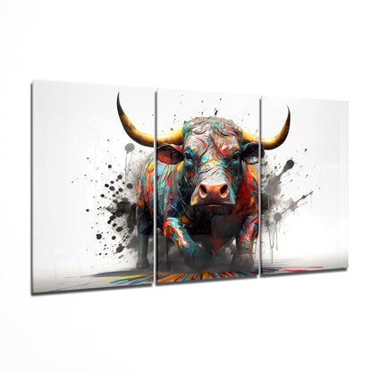 Bull Mega Glass Wall Art