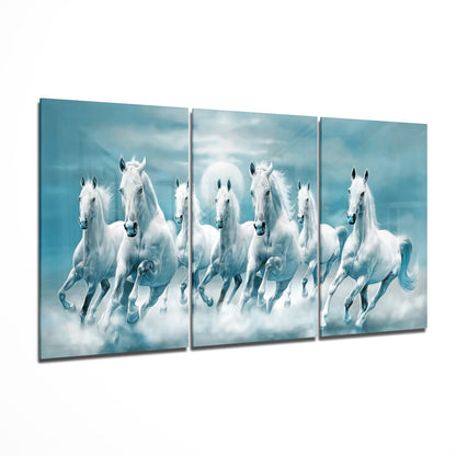 Running Horses Mega Glass Wall Art