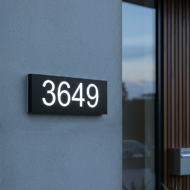Metal Backlit Address Plaque – Custom LED House Address Sign