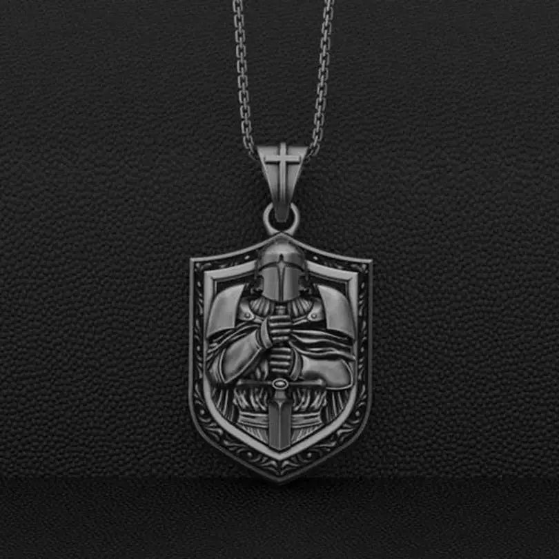 Mystic Vintage Christian Knight Crusader Pendant
