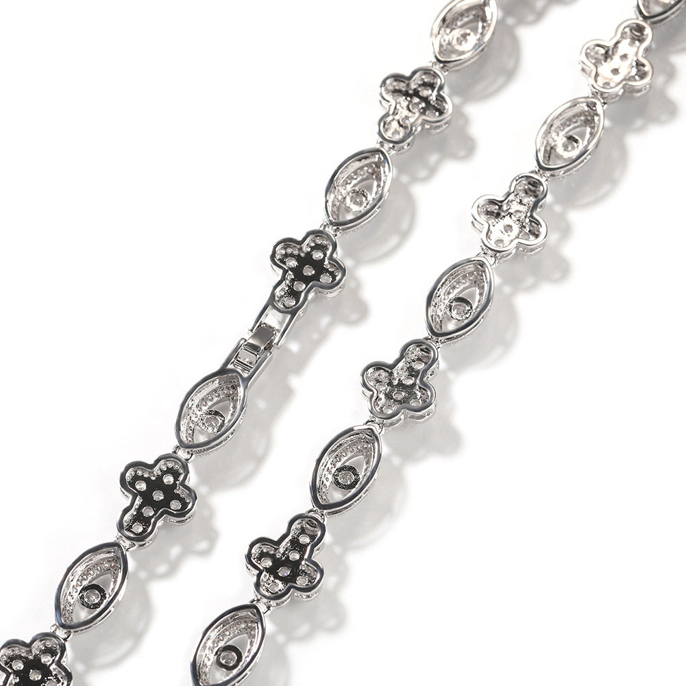Diamond eye cross high-end feeling necklace