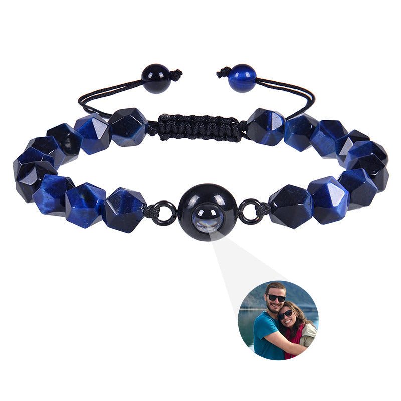 Obsidian Photo projection Customized Bracelet