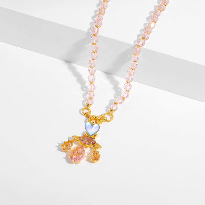 Colored zircon necklace clavicle crystal set ornaments