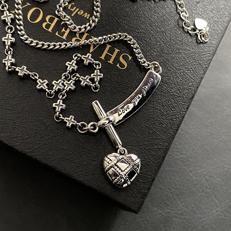 Love cross necklace women&