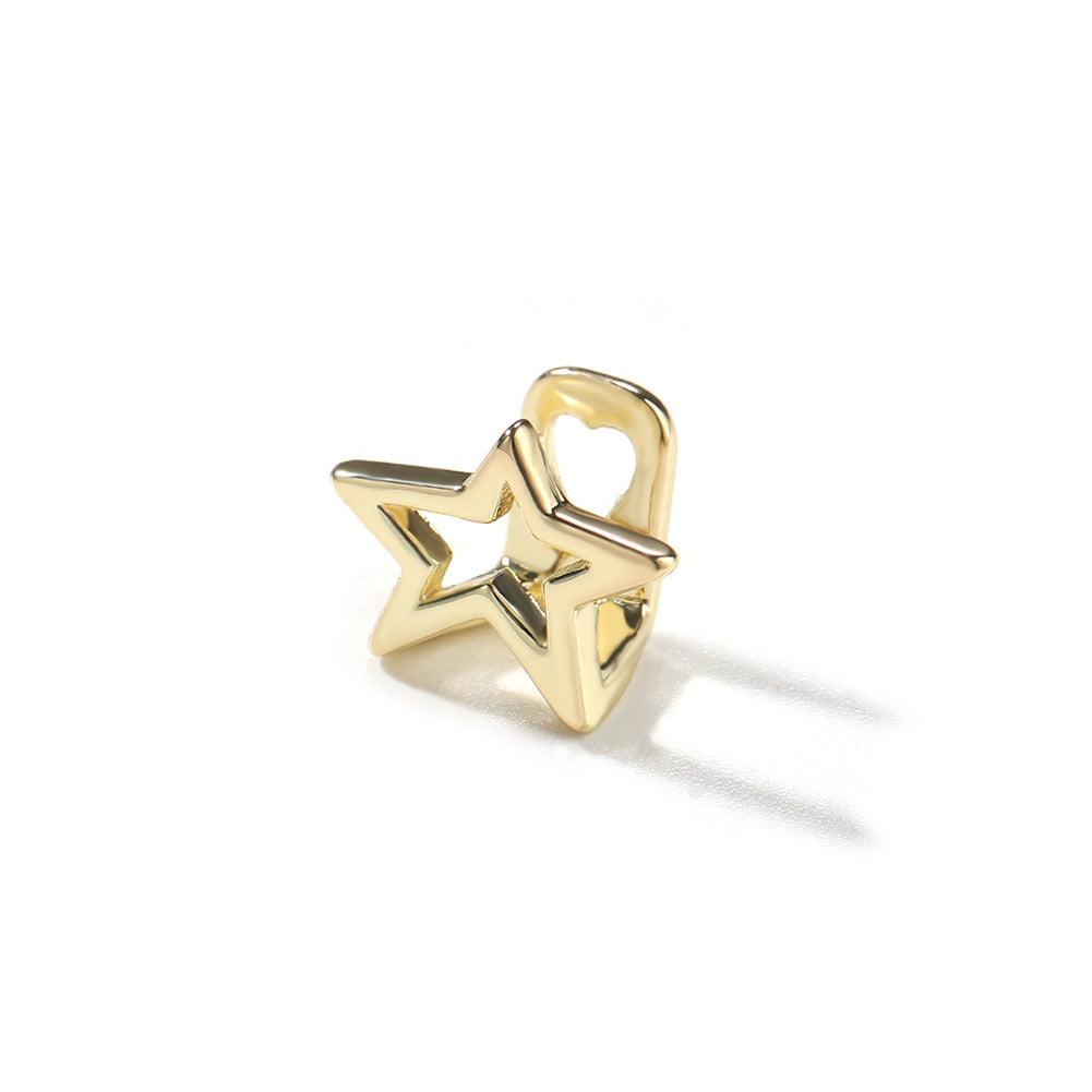 Hip-hop niche design hollow five-pointed star braces