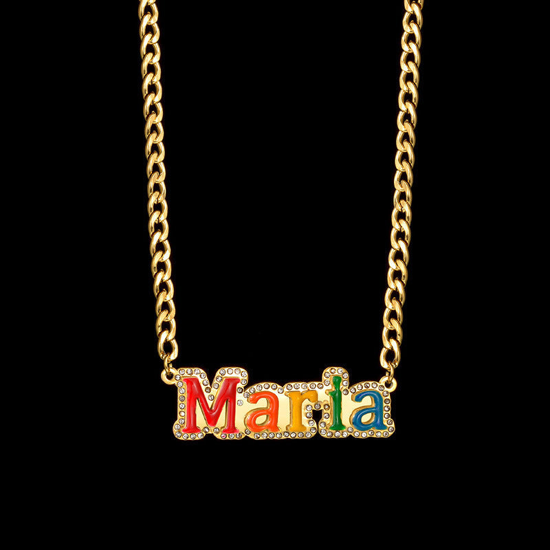 Welding dripping name necklace