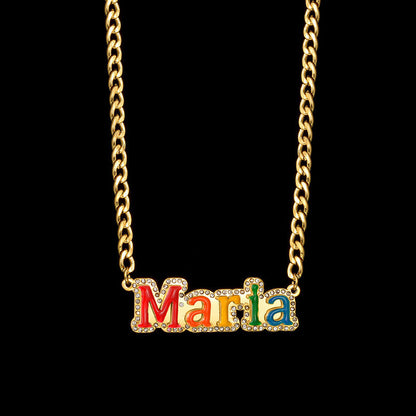 Welding dripping name necklace
