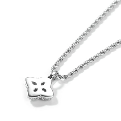 Cubic Zirconia Colorful Four-Leaf Clover Pendant