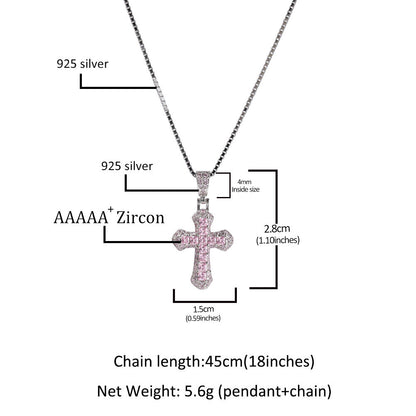 Gold-plated, diamond-encrusted mini cross necklace