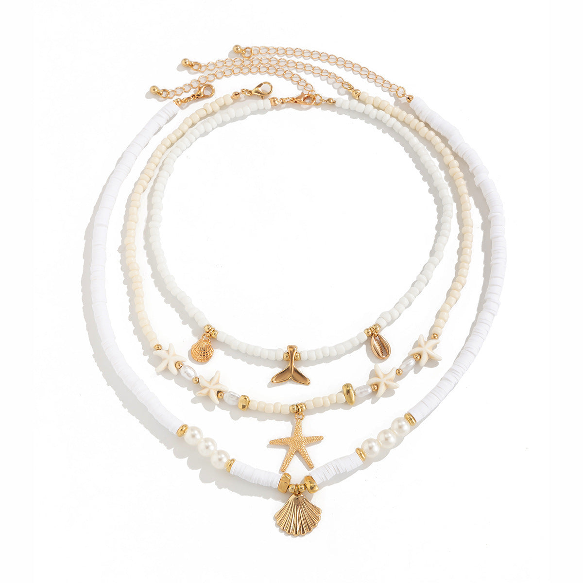 starfish necklace shell rice bead gravel necklace