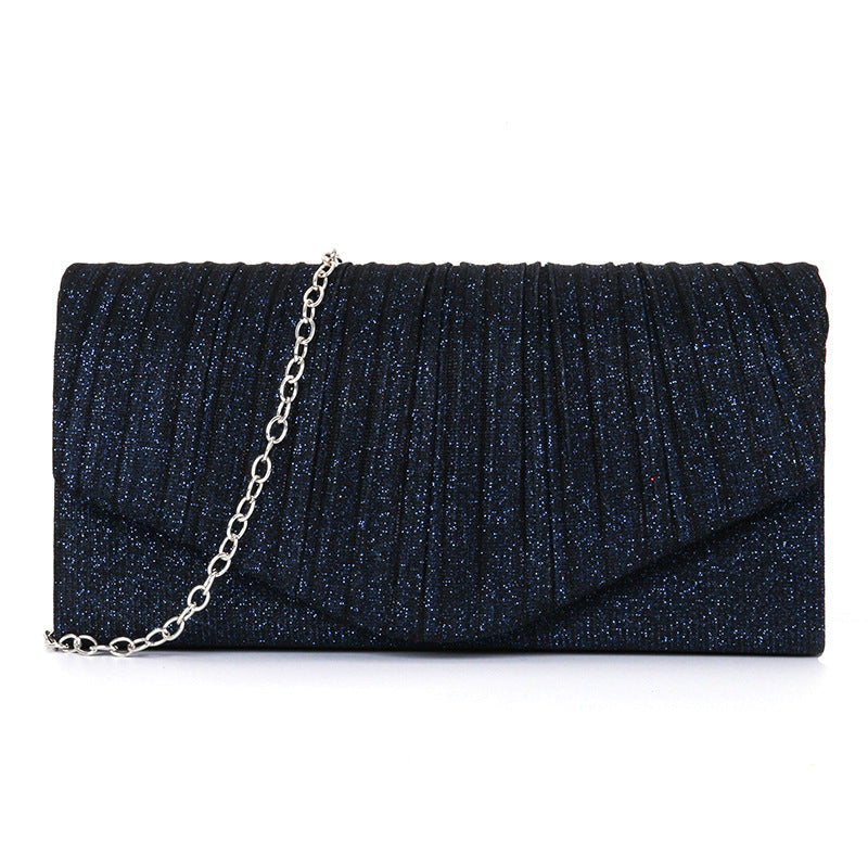 pleated striped veil flashing material handbag