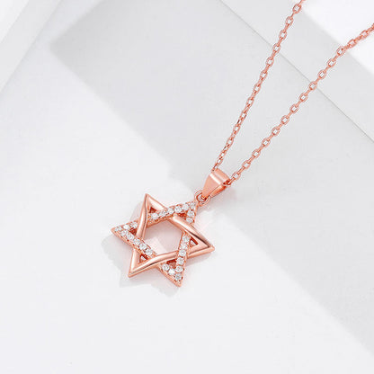 star of david necklace S925 silver pendant