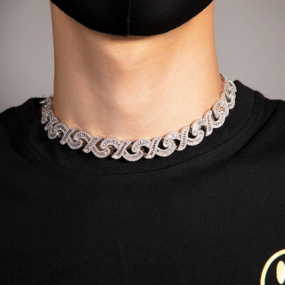 15mm Diamond Geometric Infinity Cuban Chain