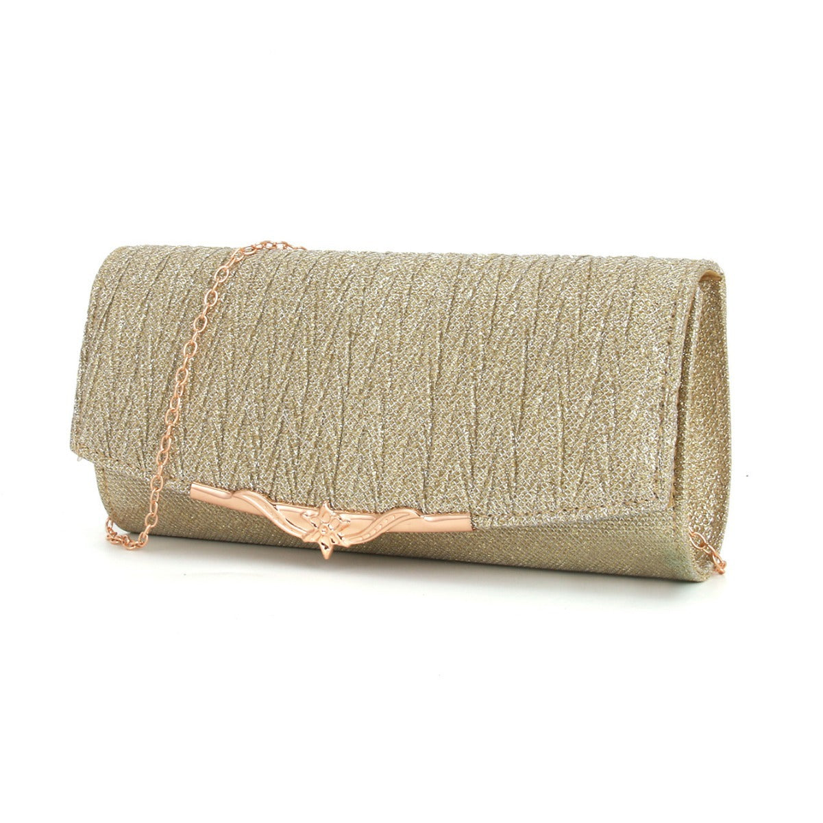 Metal veil pleated Clutch bag evening bag