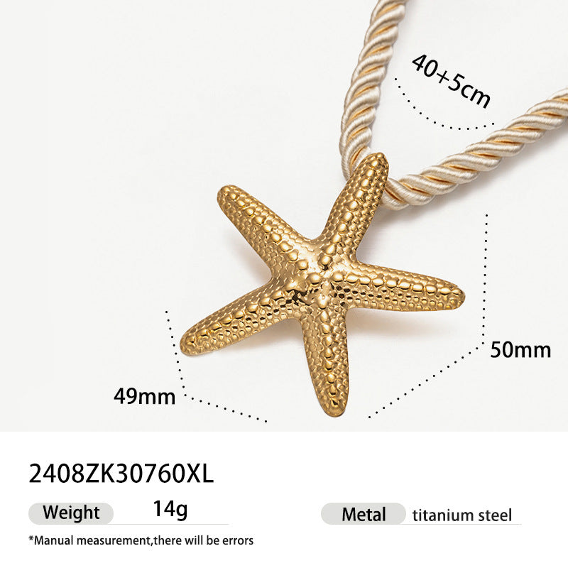 starfish necklace conch sun thick rope necklace