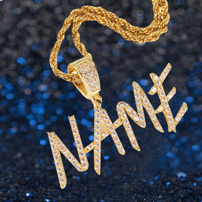 Letter splicing DIY custom micropaved zircon pendant