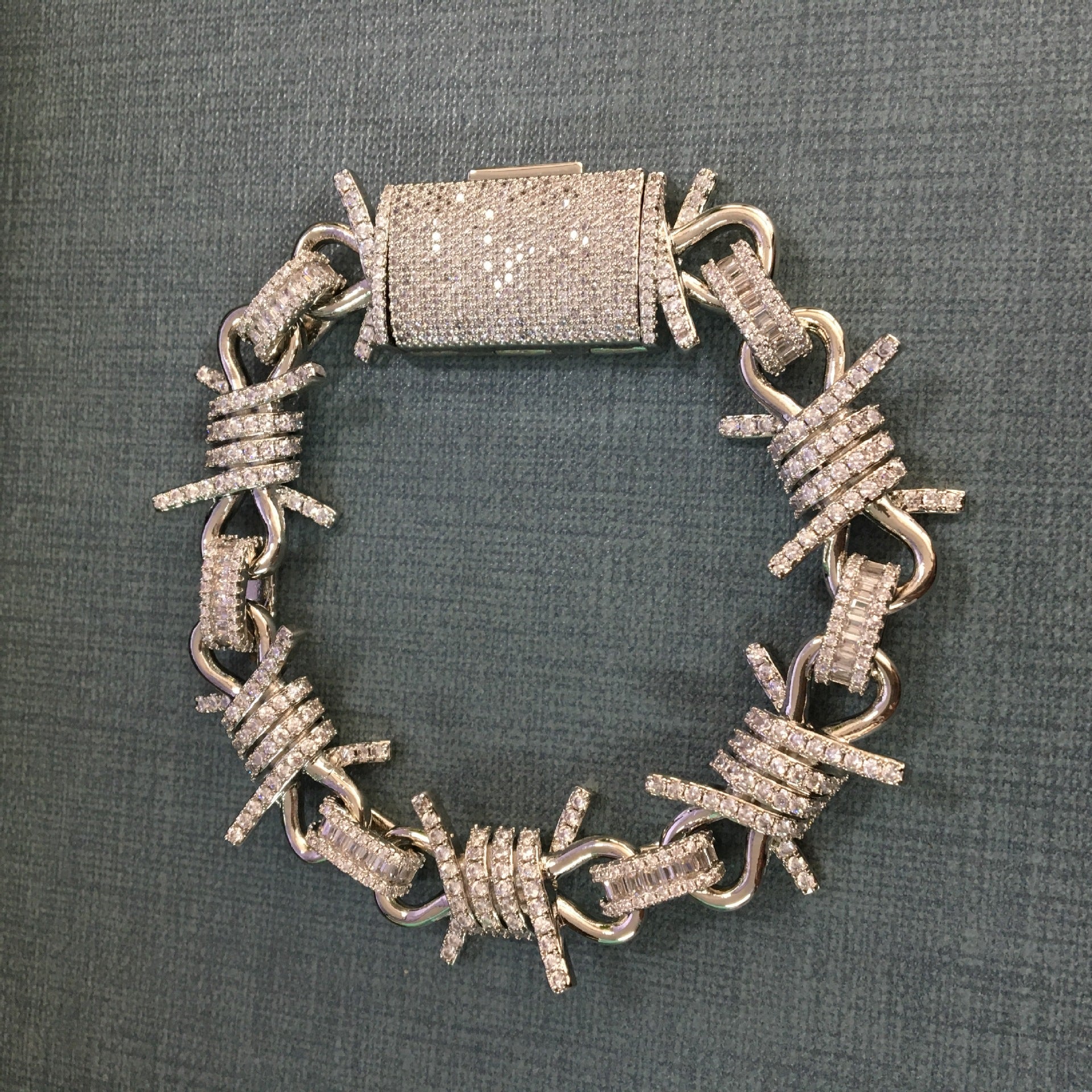 Wire chain diamond thorn necklace bracelet
